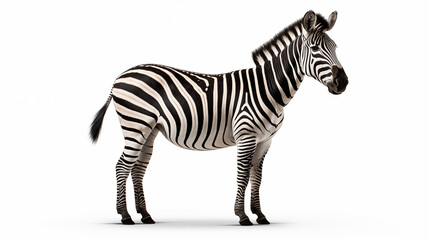Zebra animal on white background