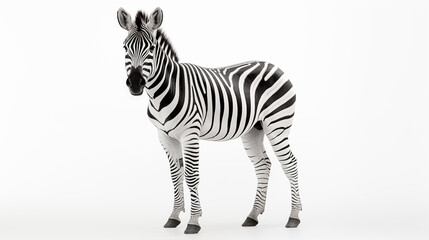 Fototapeta na wymiar Zebra animal on white background