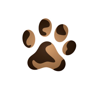 Cat or dog paw. Isolated on transparent background.