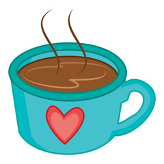 Hot coffee cup vector illustration isolated on white background