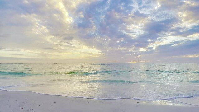 Calm sunset over the sea florida coastal beach waves