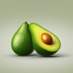 Fruit avocado food and drink icon 3d rendering on isolated background.