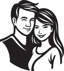Crafting Love Couple Vector Illustration TechniquesDesigning Togetherness Couple Vector Illustratio