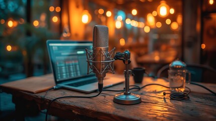 Microphone Focus in Podcast Studio