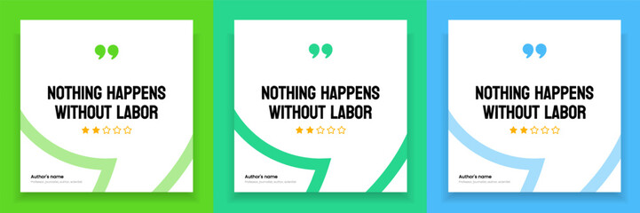 3D bubble testimonial banner, quote, infographic. Social media post template designs for quotes. Empty speech bubbles, quote bubbles and text box. Vector Illustration EPS10.