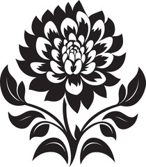Twilight Inked Floral Ensemble Vector BloomsSable Midnight Blossom Serenade Black Florals