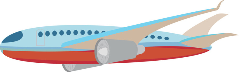Airplane cartoon icon. Passenger aircraft flat vector isolated on white background. Civil aviation plane illustration for travel and transport concepts.