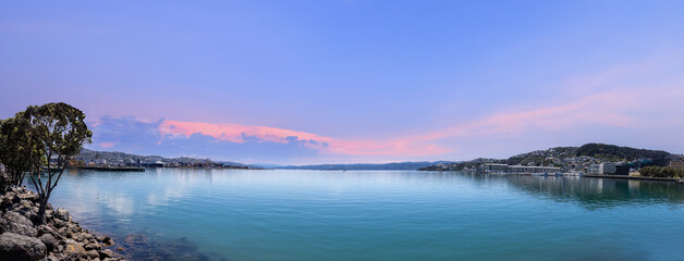 Lambton Harbor in Wellington New Zealand.