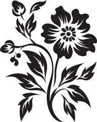 Monochrome Delights Floral Vector ArtistryDusky Flora Black Vector Flower Collection