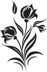 Fototapeta na wymiar Enigmatic Ink Blooms Noir Vector DesignsMidnight Serenade Botanical Vector Elegance