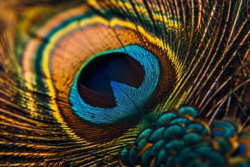 Obraz premium Intricate peacock feather texture for artistic projects