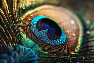 Obraz premium Intricate peacock feather texture for artistic projects