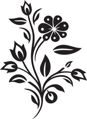 Shadowed Inked Symphony Midnight ArtistryEnigmatic Noir Charm Floral Vector Designs