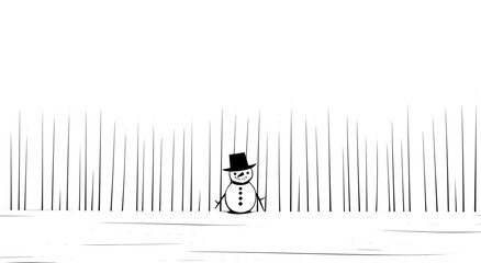 Mesmerizing Continuous Line Drawing of a Snowman: An Artistic Marvel!
