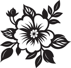 Midnight Floral Reverie Noir Vector CharmSilhouetted Bloom Ensemble Blackened Vectors
