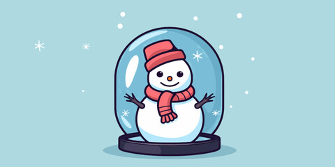 Enchanting Snow Globe with Snowman Design: Exclusive Craft SVG Template