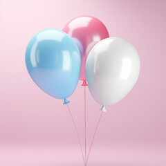 Ballons baudruches gonflés de couleurs tendres et pastel pour naissance ou anniversaire, baby shower, fête prénatale, pour la future maman, un petit garçon bleu ou une petite fille rose