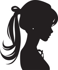 Ethereal Expression Girl Vector in BlackMysterious Monochrome Black Girl Portrait Vector