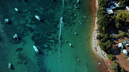 Cercles muraux Plage de Camps Bay, Le Cap, Afrique du Sud drone shot of Adriatic sea beach on Island in Croatia