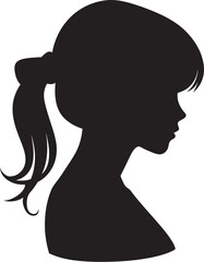 Dramatic Beauty Vector Art of a Black GirlEmbracing Shadows Black and White Girl Vector