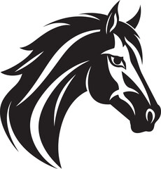 Sculpted Equine Majesty Monochrome VectorsWild Horses in Monochrome Vector Illustrations