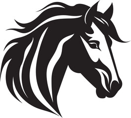 Graceful Equine Forms Monochrome Vector ArtStylized Horse Vectors Black & White Elegance