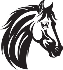 Stylized Equine Figures Monochrome Vector ArtPowerful Horse Vectors Black Illustration Series