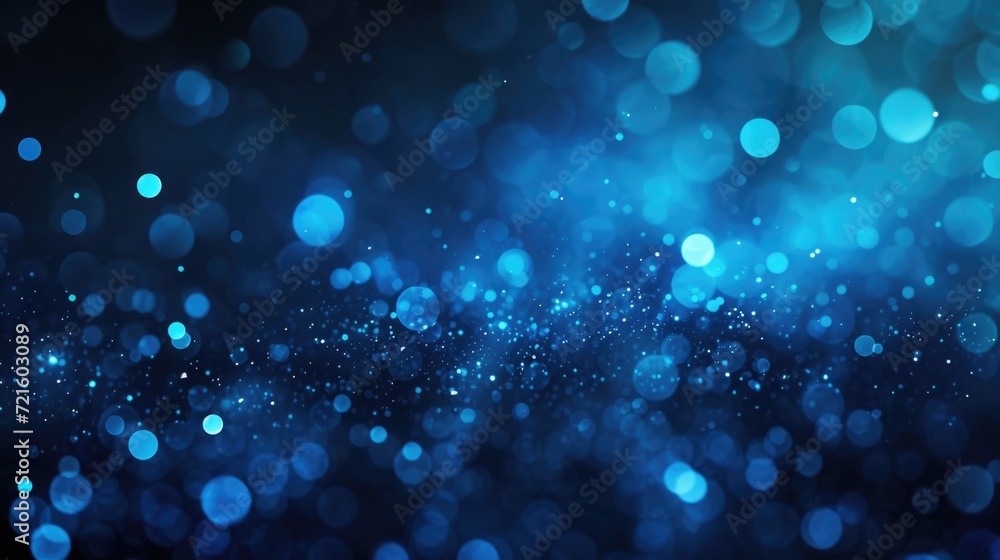 Poster A dark blue background with a multitude of small lights. This image can be used to create an atmospheric and captivating design