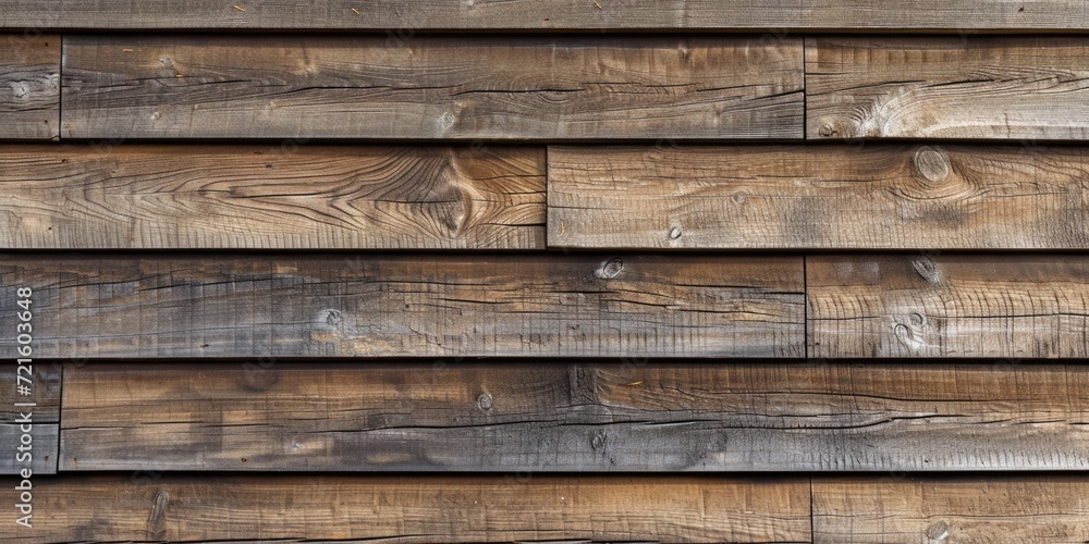 Aufkleber A close up shot of a wooden wall with a clock. Perfect for adding a rustic touch to any design