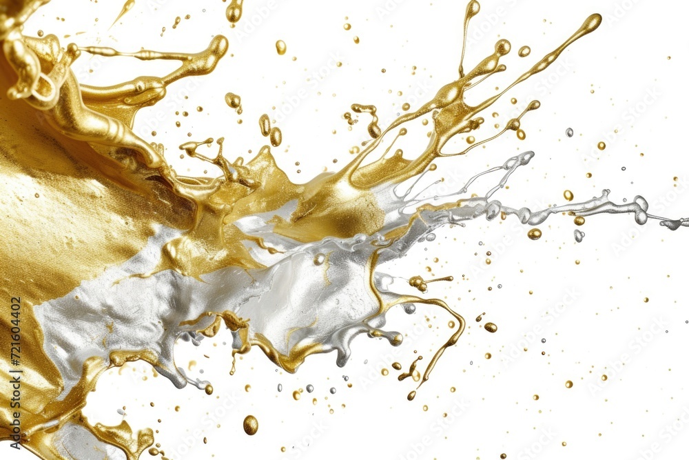 Poster a dynamic image capturing a splash of liquid on a clean white surface. perfect for advertising, prod