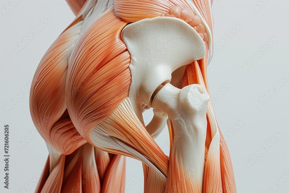 Poster a detailed close-up of a model representing the human body. this image can be used for educational p