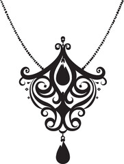 Vectorized Refined Black JewelryVector Art Stylish Black themed Jewelry