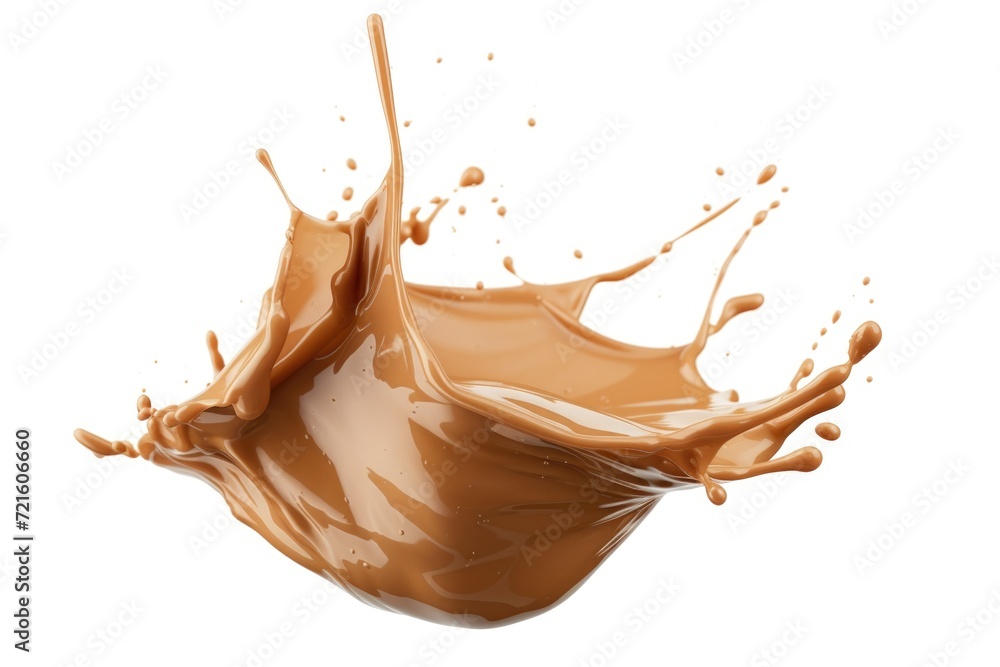 Leinwandbilder a visually striking image of a chocolate splash on a clean white background. perfect for food and be