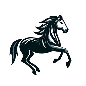 Logo illustration of a horse isolated on a white background