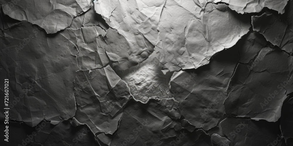 Poster A black and white photo showcasing a cracked wall. Suitable for architectural projects or adding texture to design elements