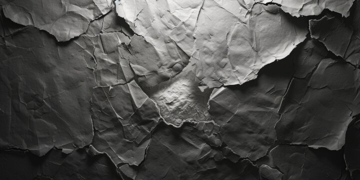 A black and white photo showcasing a cracked wall. Suitable for architectural projects or adding texture to design elements