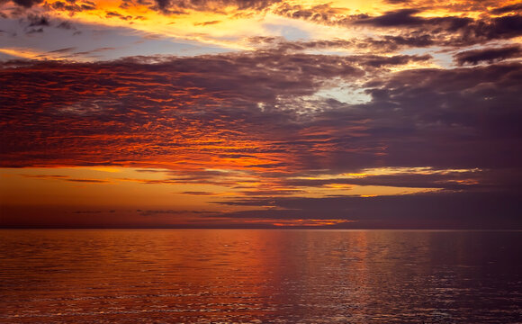 Sunset over Heron Bay in Coden Alabama