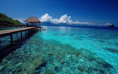 lugar lindo oceano na indonésia 