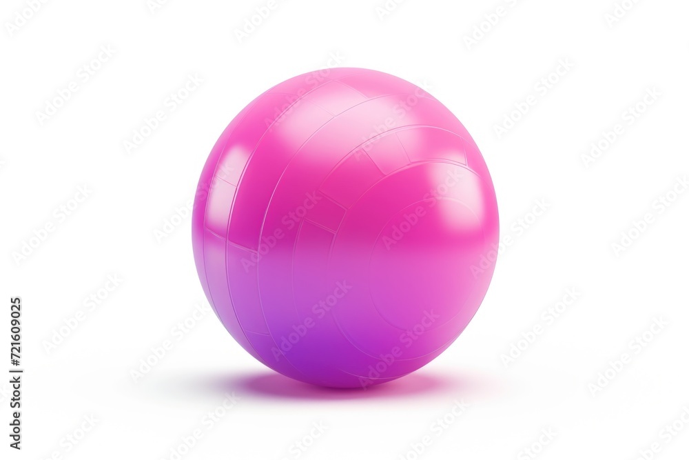 Poster a pink ball resting on a clean white surface. can be used for various concepts and designs