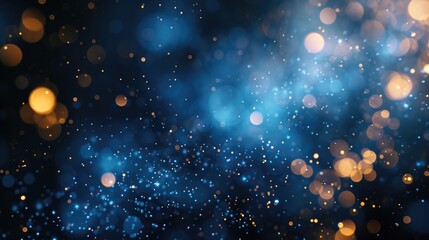 A blurry image showcasing mesmerizing blue and gold lights. Suitable for adding a touch of elegance and vibrance to various creative projects - Powered by Adobe