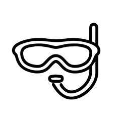 Icon of glasses and snorkel for scuba diving in the sea