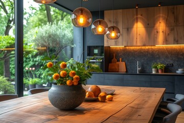 Close-Up of a Luxurious Minimalist Kitchen