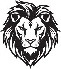 Vector Lion Roar Black ProfileTribal Lion King Vector Illustration