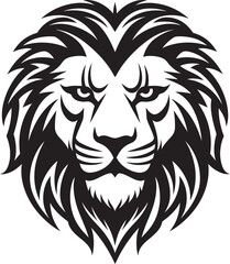 Lion Roaring in Vector Black EditionLion Mane Vector Illustration