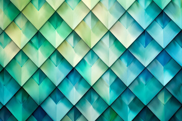 Fototapeta na wymiar Create a pattern of diamonds with a gradient of green and blue colors