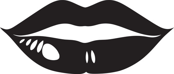 Ink Infusion Black Lips DesignSilhouette Seduction Vector Lips in Black