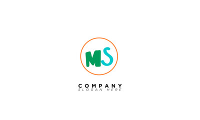 MS Alphabet letters Initials Monogram logo