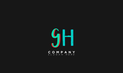 GH Alphabet letters Initials Monogram logo