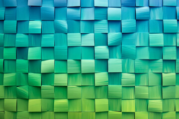 Fototapeta premium Create a pattern of squares with a gradient of blue and green colors