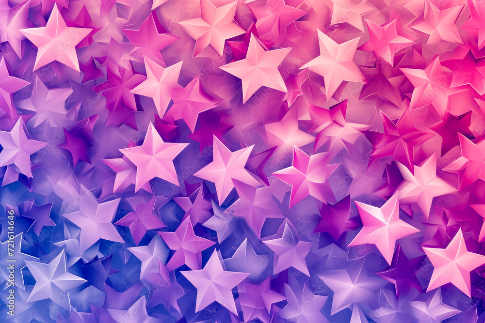 Poster create a pattern of stars with a gradient of pink and purple colors